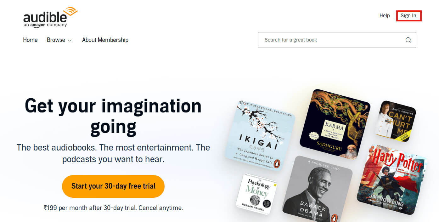 Visit-the-Audible-website-on-the-web-browser-and-Sign-in 5 طرق لإرسال وتشغيل Audible على Google Home وAlexa