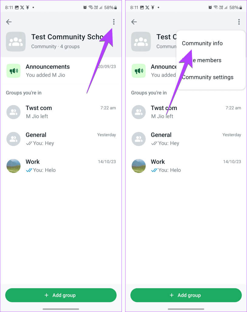 WhatsApp-Community-Info-open-813x1024-1 كيفية حذف أو إلغاء تنشيط أو الخروج من مجتمع WhatsApp
