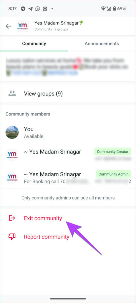 WhatsApp-community-exit-462x1024-1 كيفية حذف أو إلغاء تنشيط أو الخروج من مجتمع WhatsApp