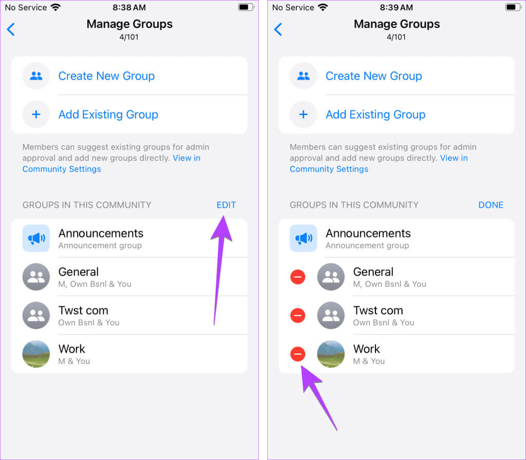 WhatsApp-iPhone-community-remove-group-1024x895-1 كيفية حذف أو إلغاء تنشيط أو الخروج من مجتمع WhatsApp