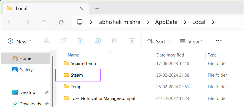 Wipe-the-Htmlcache-Folder-2 أفضل 7 إصلاحات لـ "الشاشة السوداء لقائمة أصدقاء Steam" في Windows 11
