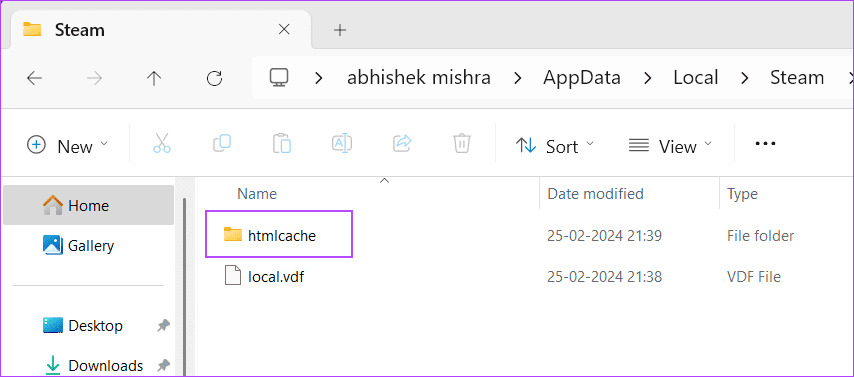 Wipe-the-Htmlcache-Folder-3 أفضل 7 إصلاحات لـ "الشاشة السوداء لقائمة أصدقاء Steam" في Windows 11