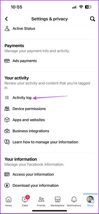activity-log-facebook-settings-mobile-475x1024-1 كيفية حذف سجل مشاهدة Facebook على الهاتف المحمول وسطح المكتب