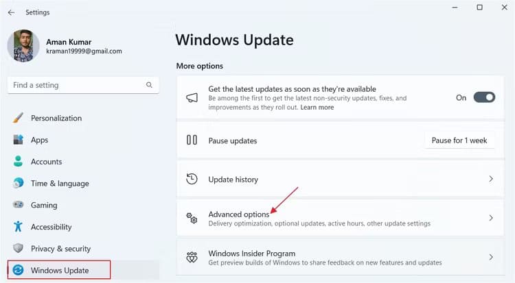 advanced-options-in-the-windows-settings-app هل يتحرك مؤشر الماوس من تلقاء نفسه؟ وإليك كيفية اصلاحها