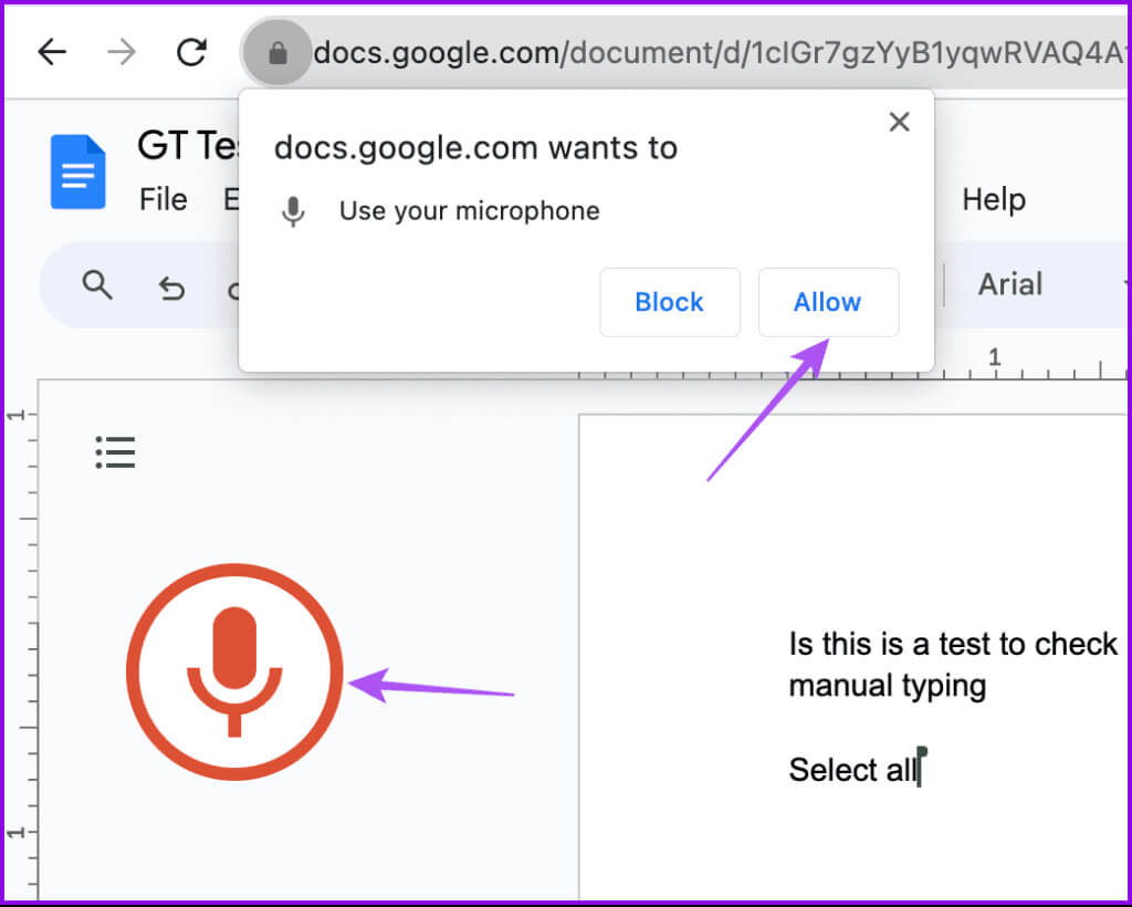 allow-mic-access-voice-typing-google-docs-1024x820-1 كيفية استخدام الكتابة الصوتية على Google Docs على الهاتف المحمول وسطح المكتب
