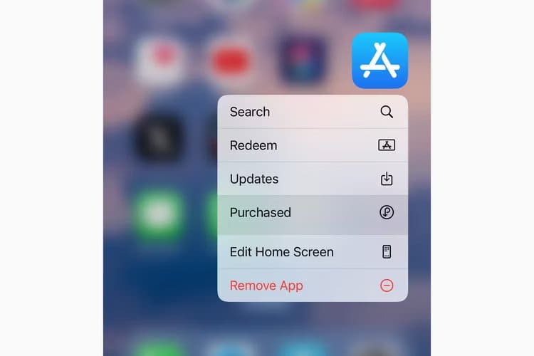 apple-ios-17-4-home-screen-app-store-shortcuts-menu-purchased-option-highlighted iOS 17.4: كيفية استخدام جميع ميزات iPhone الجديدة