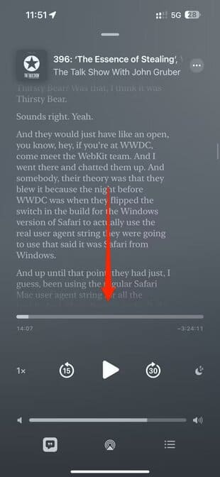 apple-ios-17-4-podcasts-app-now-playing-bar-episode-transcript iOS 17.4: كيفية استخدام جميع ميزات iPhone الجديدة