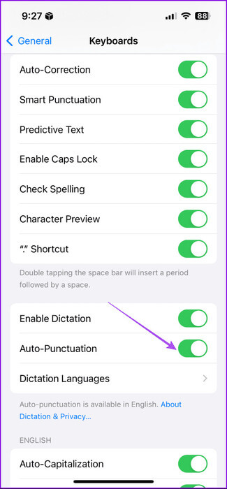 auto-punctuation-keyboard-iphone-475x1024-1 كيفية استخدام الكتابة الصوتية على Google Docs على الهاتف المحمول وسطح المكتب