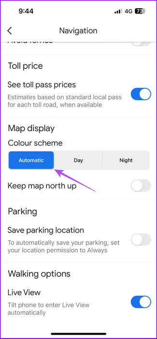 automatic-color-scheme-google-maps-475x1024-1 أفضل 5 إصلاحات لعدم عمل الوضع الداكن في Google Maps
