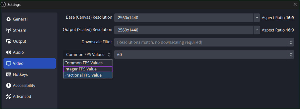 change-fps-value-in-obs-1024x373-1 كيفية تسجيل مقاطع فيديو عالية الجودة أثناء اللعب باستخدام OBS Studio
