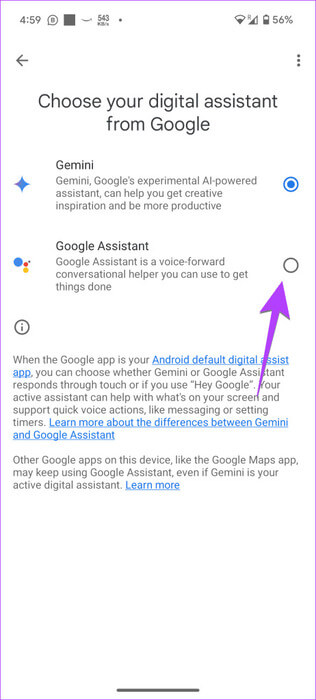change-gemini-to-google-assistant-from-google-app-settings-462x1024-1 4 طرق للرجوع إلى Google Assistant من Gemini