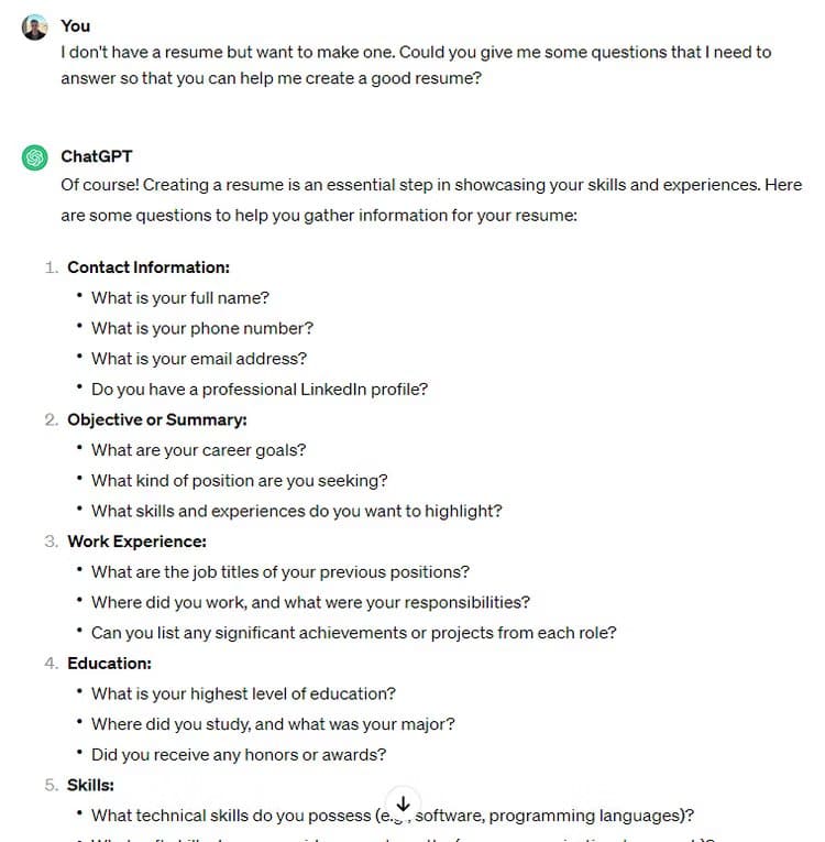chatgpt-job-quesitons يمكنك كتابة خطابات تعريفية وسيرة ذاتية باستخدام الذكاء الاصطناعي (ولكن هل ينبغي عليك ذلك؟)
