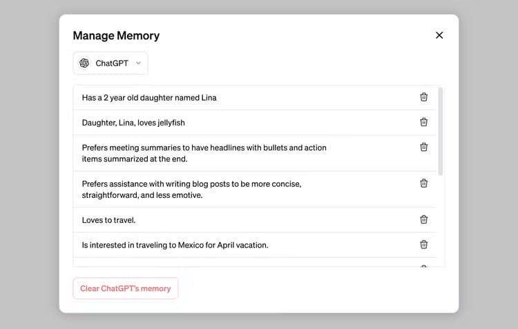 chatgpt-memory سيقوم ChatGPT بتخصيص الاستجابات باستخدام ميزة "الذاكرة" الجديدة