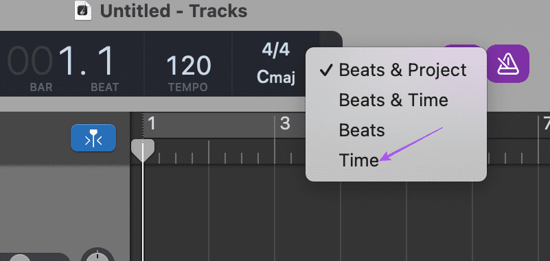 choose-time-recording-display-garageband-mac 3 أفضل الطرق لتسجيل الصوت على Mac