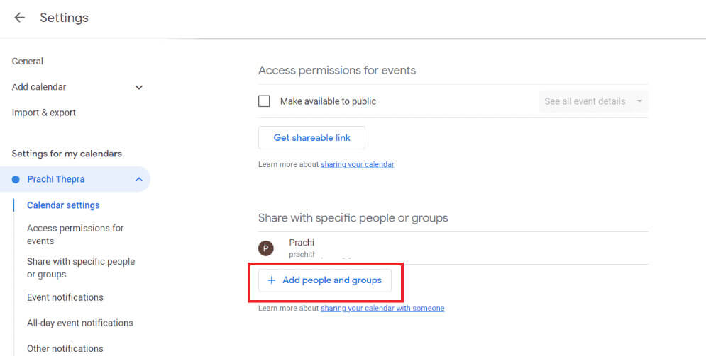 click-on-add-people-and-groups-1-1 كيفية دمج ومزامنة تقويمين من تقاويم Google من حسابات مختلفة