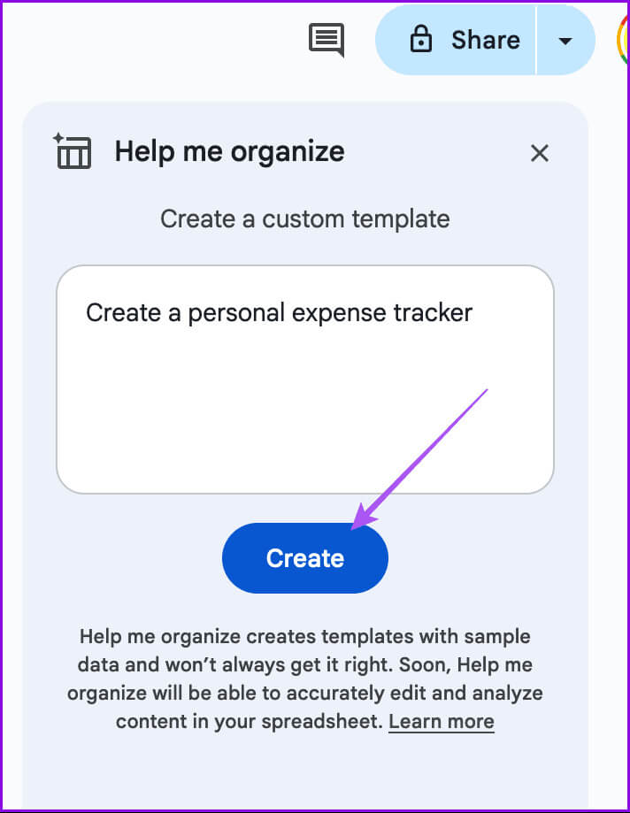 create-table-duet-ai-google-sheets- كيفية استخدام Duet AI في Google Sheets وGmail وGoogle Drive