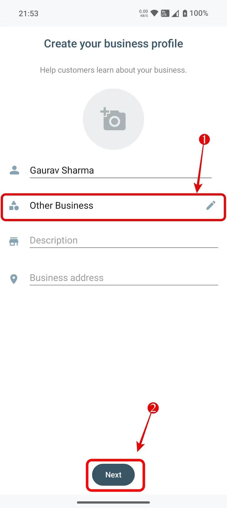 create-whatsapp-business-profile-3 كيفية استخدام حسابين على WhatsApp على Android