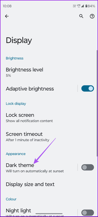 dark-theme-settings-android-1-463x1024-1 أفضل 5 إصلاحات لعدم عمل الوضع الداكن في Google Maps