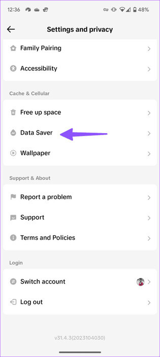 data-saver-settings-tiktok-461x1024-1 كيفية إصلاح صفحة متابعة TikTok التي لا تعرض منشورات جديدة