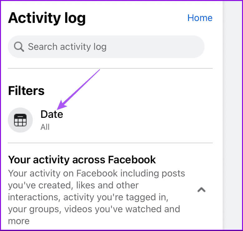 date-filters-facebook-watch-history كيفية حذف سجل مشاهدة Facebook على الهاتف المحمول وسطح المكتب