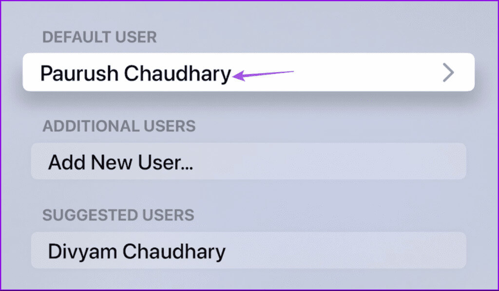 default-user-name-apple-tv-settings-1024x597-1 أفضل 8 إصلاحات لعدم عمل Continuity Camera على Apple TV