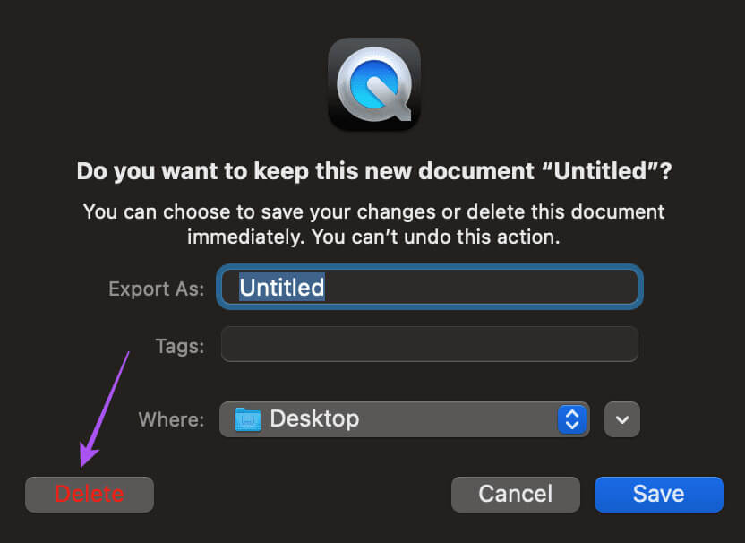 delete-recorded-audio-quicktime-mac 3 أفضل الطرق لتسجيل الصوت على Mac