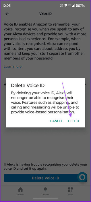 delete-voice-id-from-alexa-app-463x1024-1 أفضل 9 إصلاحات لعدم عمل تطبيق Amazon Alexa على iPhone وAndroid