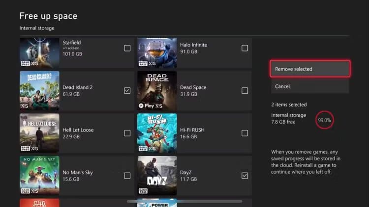 delete_multiple كيفية تحرير مساحة التخزين على جهاز Xbox Series X|S