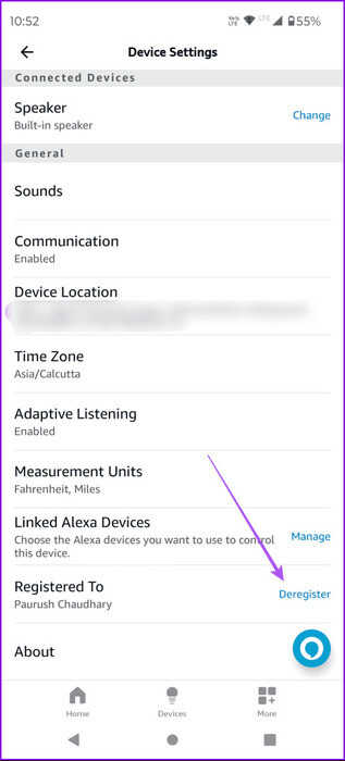 deregister-echo-device-alexa-app-463x1024-1 أفضل 9 إصلاحات لعدم عمل تطبيق Amazon Alexa على iPhone وAndroid