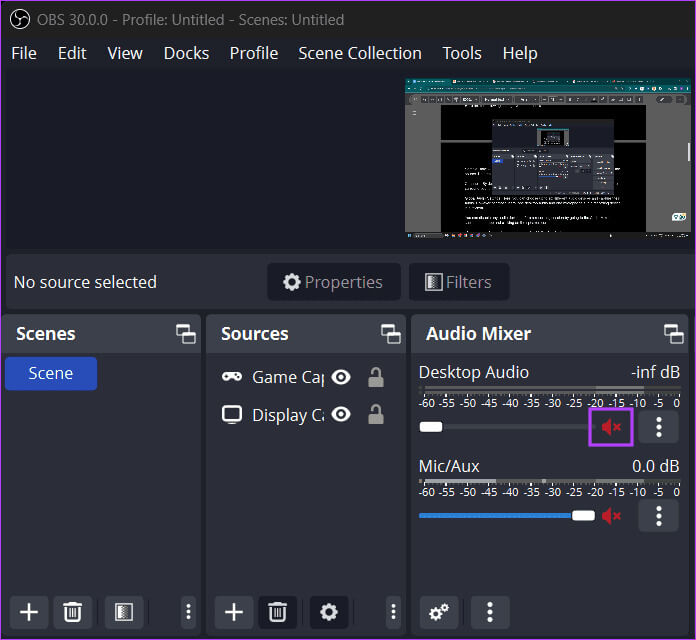 disable-audio-device-in-obs-studio كيفية تسجيل مقاطع فيديو عالية الجودة أثناء اللعب باستخدام OBS Studio