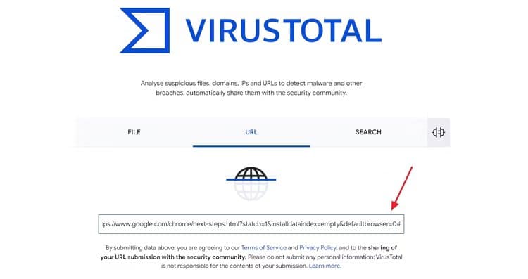 download-link-on-the-virustotal-website كيفية تجاوز رسالة "فشل - تم اكتشاف فيروس" في Chrome عند تنزيل الملفات