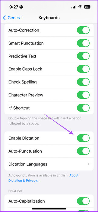 enable-dictation-iphone-keyboard-475x1024-1 كيفية استخدام الكتابة الصوتية على Google Docs على الهاتف المحمول وسطح المكتب