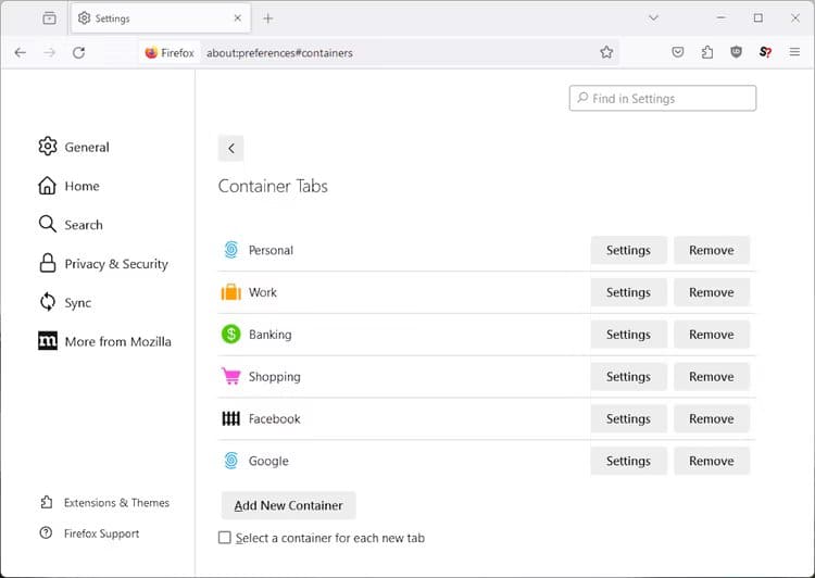 firefox-containers-settings-2 10 أسباب تدفعك للتبديل من Chrome إلى Firefox