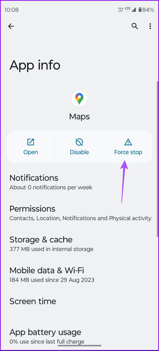 force-stop-google-maps-android-1-463x1024-2 كيفية استخدام Glanceable Directions على Google Maps
