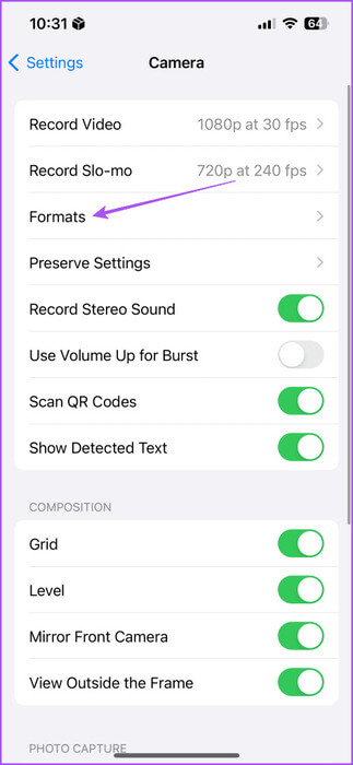 formats-camera-settings-iphone-1-473x1024-1 أفضل 5 إعدادات للكاميرا لالتقاط صور بأفضل جودة من iPhone 13
