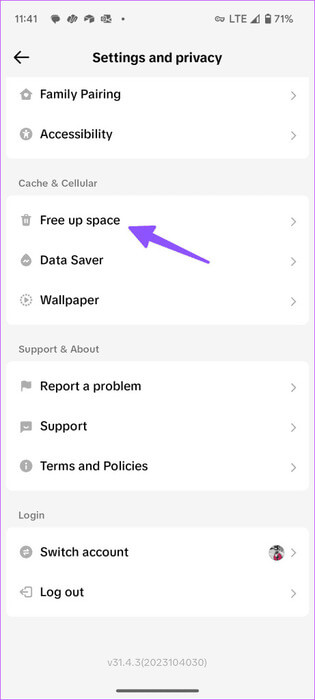 free-up-space-settings-tiktok-461x1024-1 كيفية إصلاح صفحة متابعة TikTok التي لا تعرض منشورات جديدة