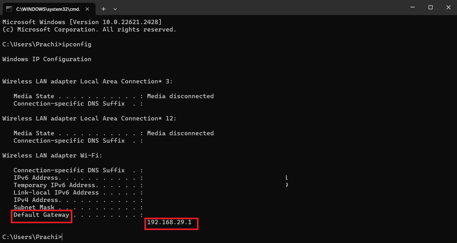 go-to-default-gateway-and-copy-the-number كيفية تغيير NAT Type 3 إلى 2 على PS4 وPS5 وXbox One