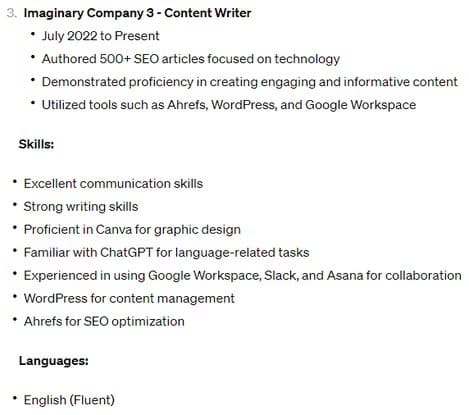 good-resume-3 يمكنك كتابة خطابات تعريفية وسيرة ذاتية باستخدام الذكاء الاصطناعي (ولكن هل ينبغي عليك ذلك؟)