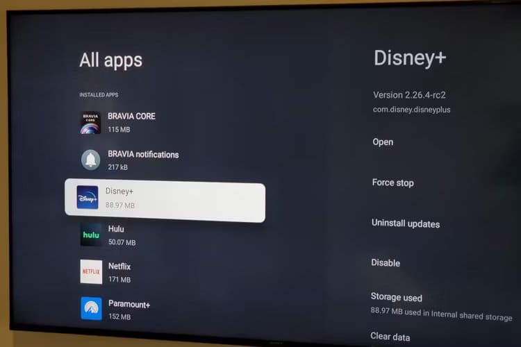google-tv-all-apps-list كيفية إغلاق التطبيقات على Google TV