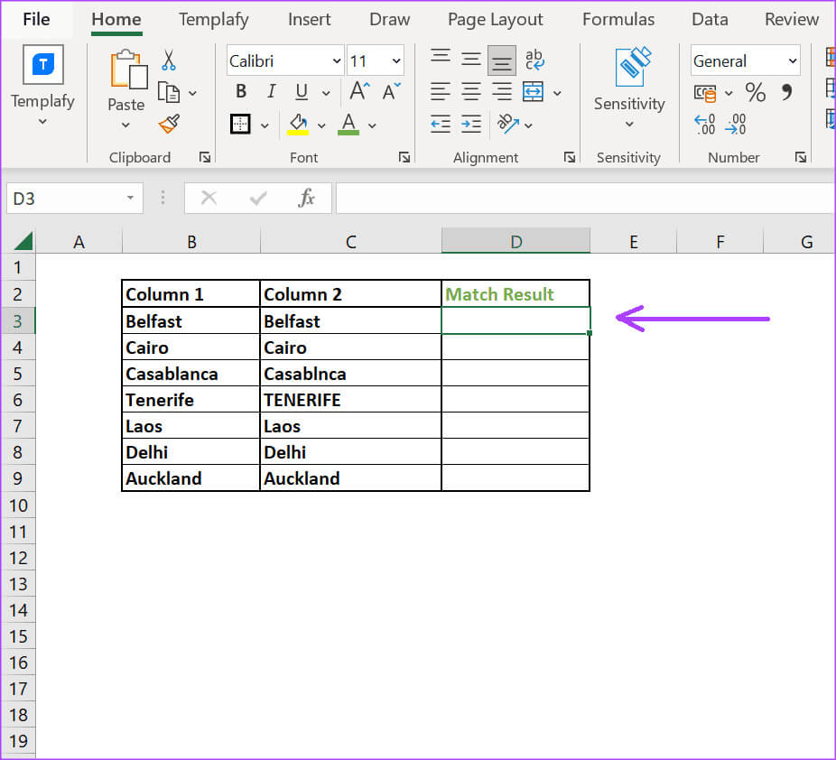 3 طرق لمقارنة الأعمدة في Excel للمطابقات - %categories