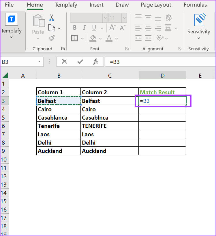 3 طرق لمقارنة الأعمدة في Excel للمطابقات - %categories