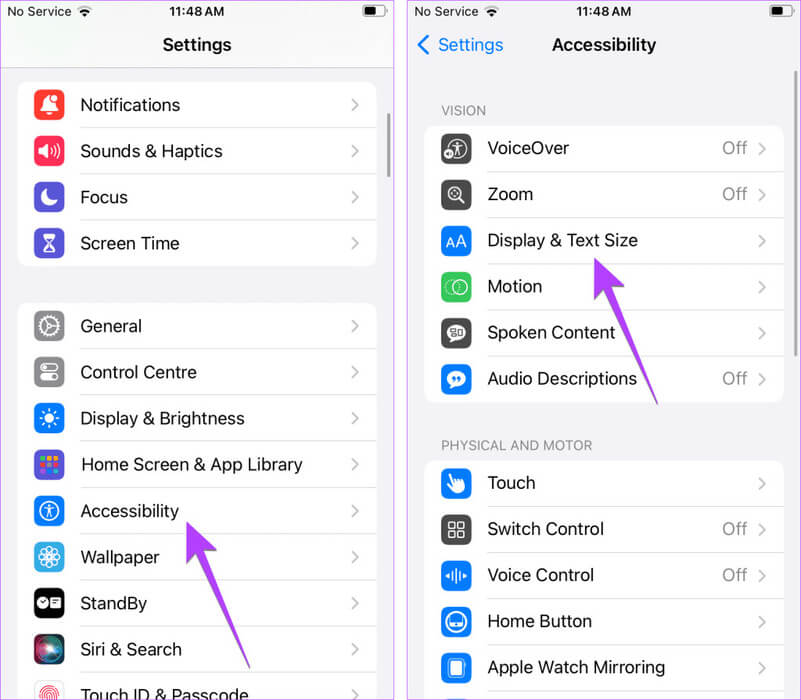 iPhone-accessibility-display-1024x895-1 12 طريقة لإصلاح استمرار سطوع iPhone في التغير