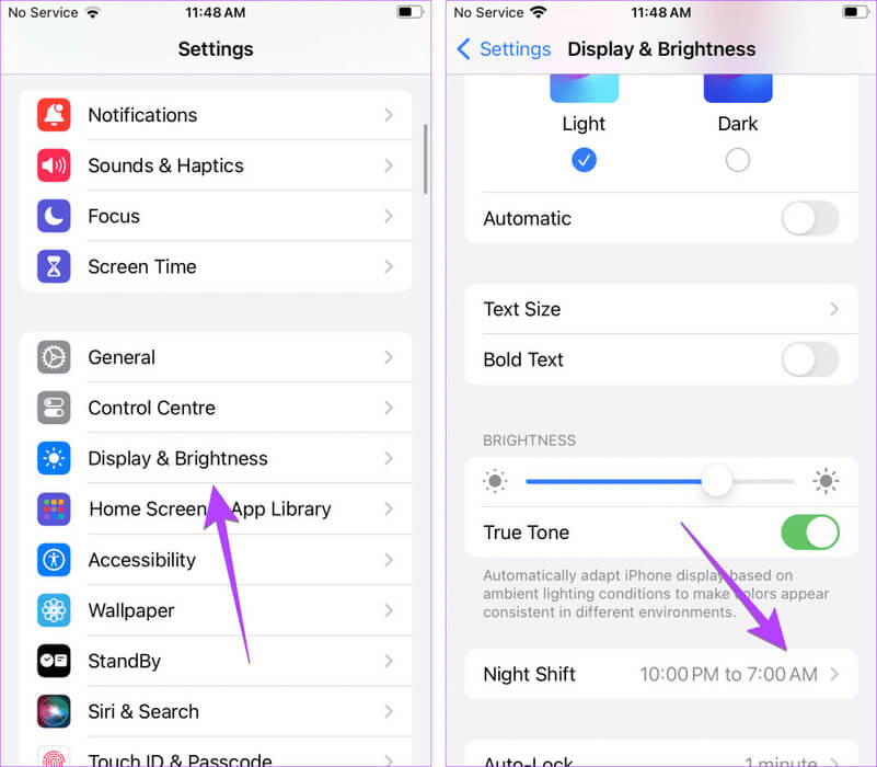 iPhone-night-shift-1024x895-1 12 طريقة لإصلاح استمرار سطوع iPhone في التغير