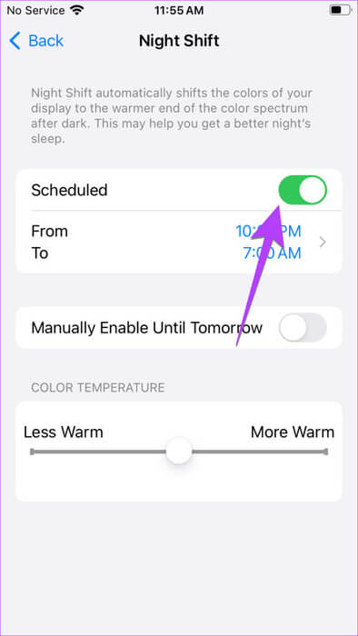 iPhone-night-shift-schedule-off-576x1024-1 12 طريقة لإصلاح استمرار سطوع iPhone في التغير