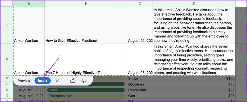 insert-preview-email-summary-duet-ai-1024x423-1 كيفية استخدام Duet AI في Google Sheets وGmail وGoogle Drive