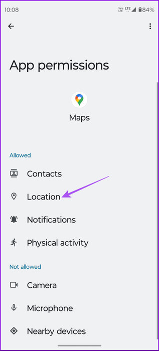 location-permissions-google-maps-android-463x1024-1 أفضل 5 إصلاحات لعدم عمل الوضع الداكن في Google Maps
