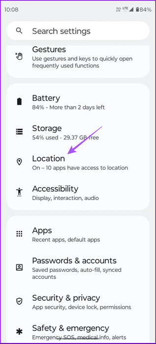 location-settings-android-1-463x1024-1 أفضل 5 إصلاحات لعدم عمل الوضع الداكن في Google Maps