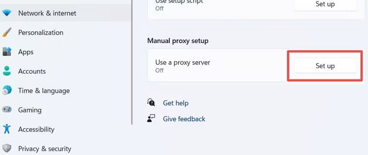 manual-proxy-setup-windows-11 متصل بشبكة Wi-Fi ولكن لا يمكنك الوصول إلى الإنترنت؟ 10 نصائح لإصلاحها على Windows 11