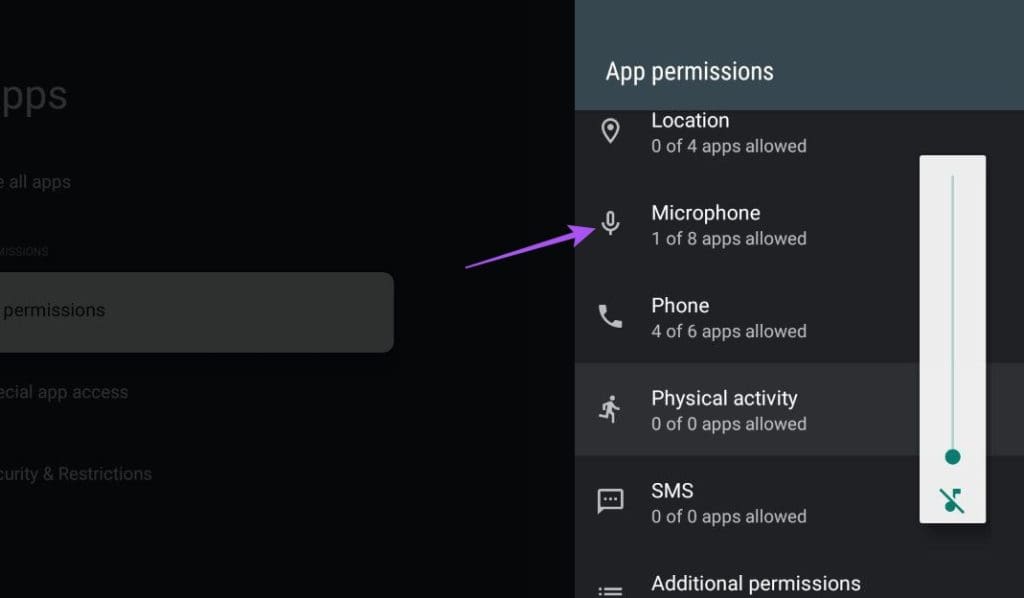 microphone-app-permissions-google-tv-1024x598-1 أفضل 6 إصلاحات لعدم عمل Google Assistant على Google TV