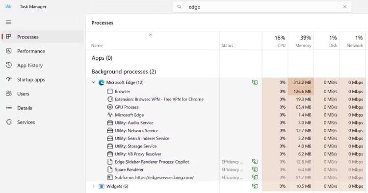 microsoft-edge-background-processes-consuming-high-resources-in-task-manager هل يمكنك إزالة Microsoft Edge من Windows (وهل يجب عليك ذلك)؟
